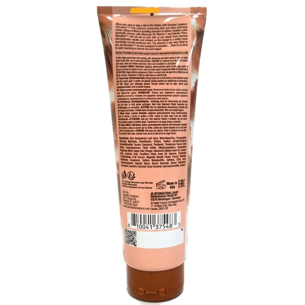 Devoted Creations Glocation After Sun Softening Cream Bronzer Moisturizer 8.5oz